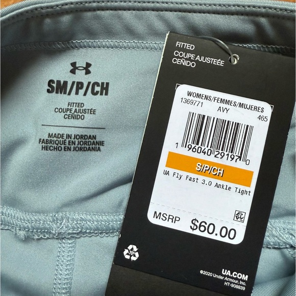 Under Armour Women’s Size S UA Fly-Fast Ankle High Rise Blue New Tight Leggins - Picture 6 of 16